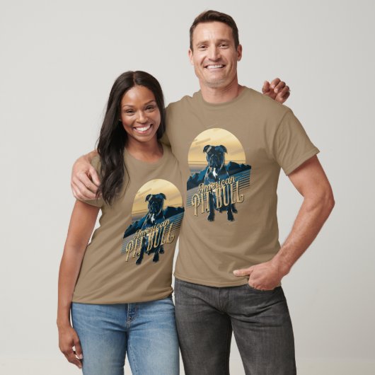 Retro Graphics American Pit Bull Blue ID754 T-shirt (Unisex)