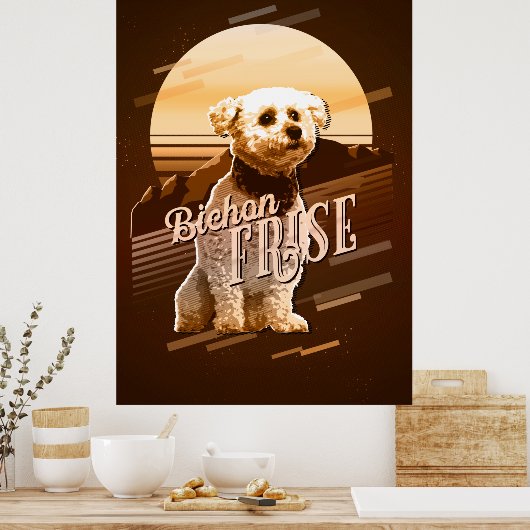 Retro Graphics Bichon Frise Gold ID754 Poster (Keuken)