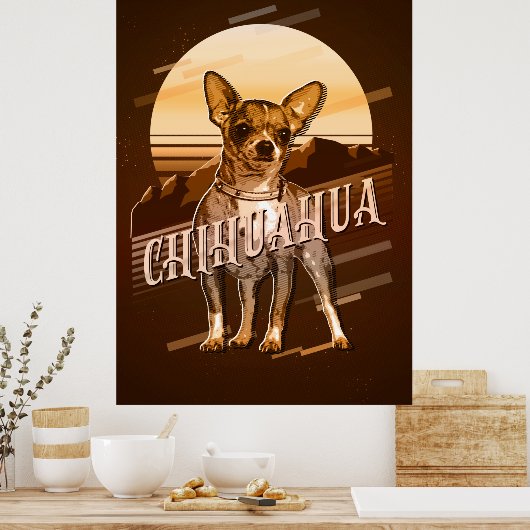 Retro Graphics Chihuahua Gold ID754 Poster (Keuken)