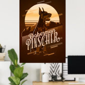 Retro Graphics Doberman Gold ID754 Poster (Thuiskantoor)