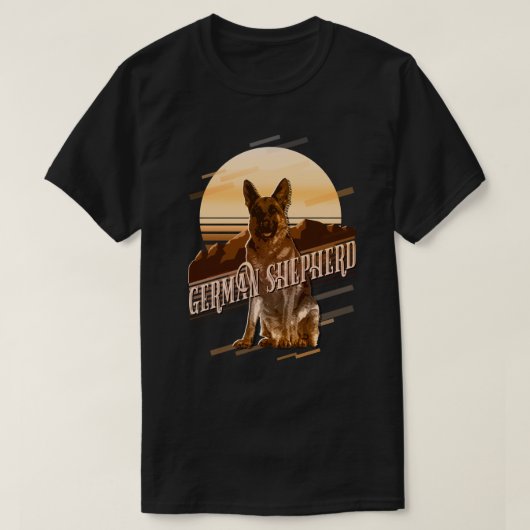 Retro Graphics German Shepherd Gold ID754 T-shirt (Design voorkant)