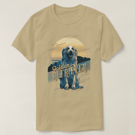 Retro Graphics Golden Retriever Blue ID754 T-shirt (Design voorkant)