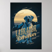 Retro Graphics Labrador Retriever Blue ID754 Poster (Voorkant)