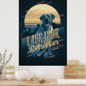 Retro Graphics Labrador Retriever Blue ID754 Poster (Keuken)