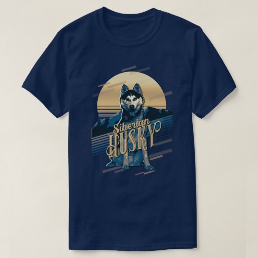 Retro Graphics Siberian Husky Blue ID754 T-shirt (Design voorkant)