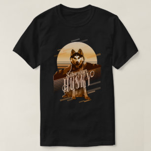 Retro Graphics Siberian Husky Gold ID754 T-shirt