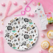 Retro Graphics van 1950: een nostalgische thuisdag Papieren Bordje (Feest)