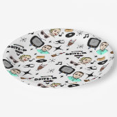 Retro Graphics van 1950: een nostalgische thuisdag Papieren Bordje (Gekanteld)