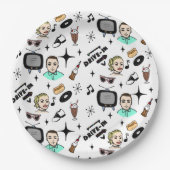 Retro Graphics van 1950: een nostalgische thuisdag Papieren Bordje (Voorkant)