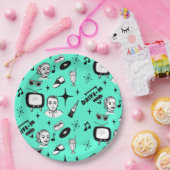 Retro Graphics van 1950: een nostalgische thuisdag Papieren Bordje (Feest)