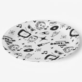 Retro Graphics van 1950: een nostalgische thuisdag Papieren Bordje (Gekanteld)