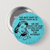 Retro Grappig Over 40 Ronde Button 7,6 Cm (Voorkant /achterkant)