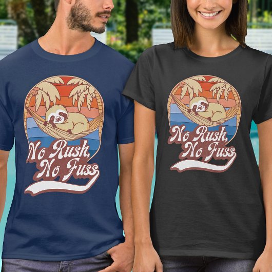 Retro Grappig Quote Sloth Sunset Typografie T-shirt