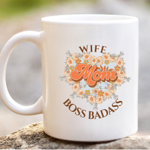 Retro Grappig Vrouw Hart Moeder Boss Badass Gift Extra Grote Beker