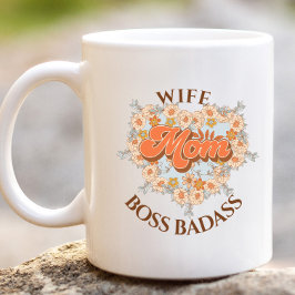 Retro Grappig Vrouw Hart Moeder Boss Badass Gift Extra Grote Beker