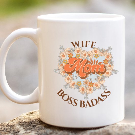 Retro Grappig Vrouw Hart Moeder Boss Badass Gift Extra Grote Beker
