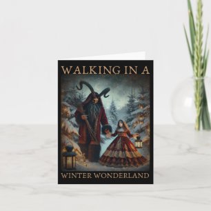 Retro Grappig Wandelen In Een Winter Wonderland Pr Kaart