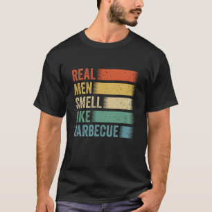 Retro Grappige BBQ Grillen Echte Mannen Ruiken Als T-shirt