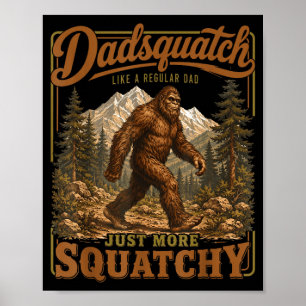 Retro grappige dadsquatch sasquatch vader vaderdag poster