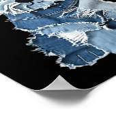 Retro grappige denim patch dier hond print  (Hoek)