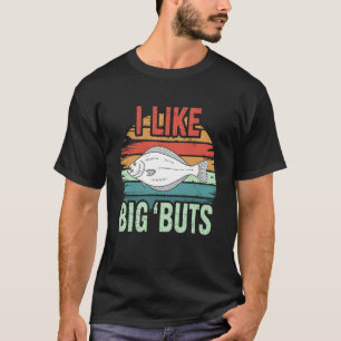 Retro Grappige Halibut Vis Grappen Visser Buitenme T-shirt