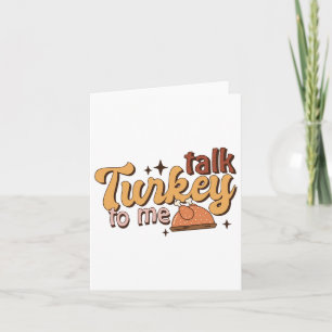Retro Grappige Herfst Thanksgiving Praat Turkije m Kaart