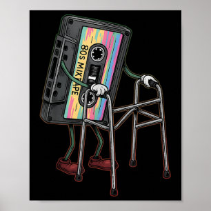 Retro Grappige Oude Cette Tape Walker Nooit Vergee Poster