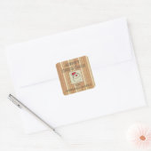 Retro grappige patchwork Santa-clausule Vierkante Sticker (Envelop)