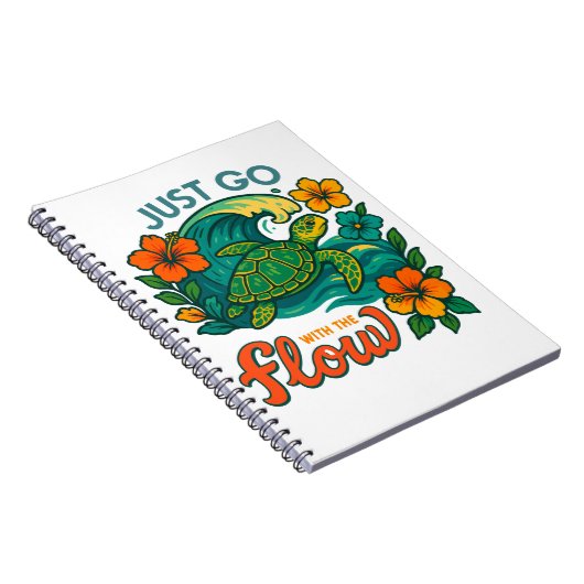 Retro Grappige Schildpad Shell Ja Zijn Zomer Notitieboek (Rechterzijde)