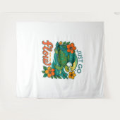 Retro Grappige Schildpad Shell Ja Zijn Zomer Wandkleed (Voorkant (horizontaal))