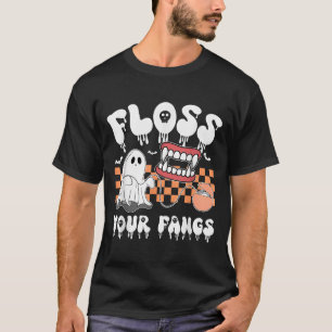 Retro Grappige tanden Floss uw tanden Tandarts Sok T-shirt
