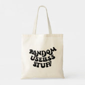 Retro Grappige Trendy Minimalistische Zwarte Typog Tote Bag (Achterkant)