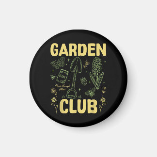Retro grappige tuinclub shirt schattige plantenlie magneet