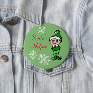 Retro grappige vakantie Kerst elf knop speld Ronde Button 4,0 Cm