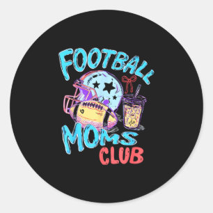 Retro grappige voetbalmoeders club game day team ronde sticker