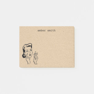 Retro Grappige  vrouw Gepersonaliseerde herinnerin Post-it® Notes