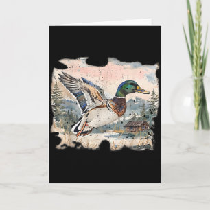 Retro Grappige Wilde Eend Watervogels Jagen Knus S Kaart
