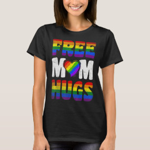  Retro Gratis Moeder Knuffels Regenboog LGBTQ LGBT T-shirt
