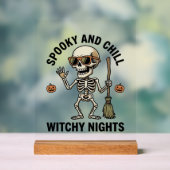 Rétro Gravure de squelette d'Halloween Sorcière Ba (Neutre)