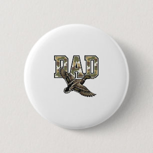Retro Gravure Eend Papa Camo Vector T-shirt Ontwer Ronde Button 5,7 Cm