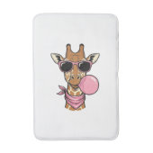 Retro Gravure Giraffe Bubblekauwgom Vectorontwerp_ Badmat (Voorkant Verticaal)