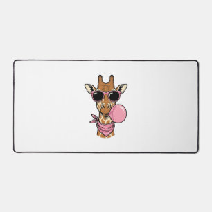 Retro Gravure Giraffe Bubblekauwgom Vectorontwerp_ Bureaumat