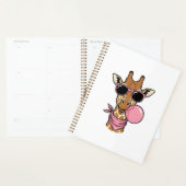 Retro Gravure Giraffe Bubblekauwgom Vectorontwerp_ Planner (Display)