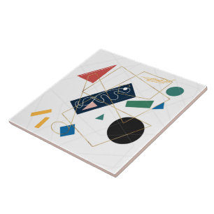 Retro Gray Big Daisy Flowers White Design Tegeltje