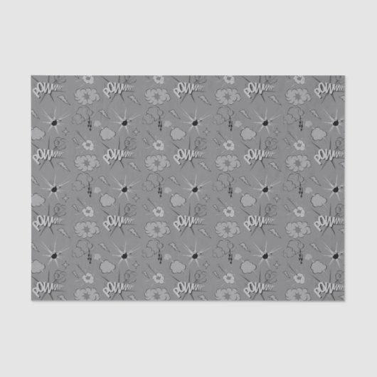 Retro Gray Comic Book Pattern Tissuepapier (Voorkant)