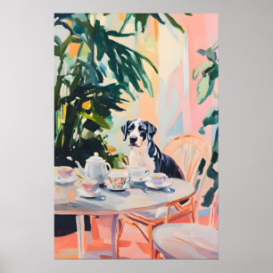 Retro Great Dane Poster, Great Dane Olie Schilderi Poster
