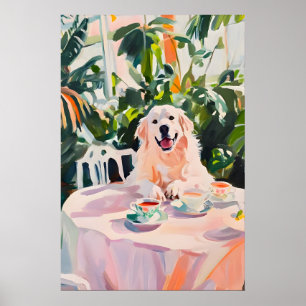 Retro Great Pyrenees Poster, Great Pyrenees Olie Poster