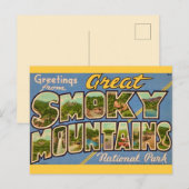Retro Great Smoky Mountains Briefkaart (Voorkant / Achterkant)