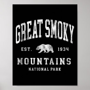 Retro Great Smoky Mountains National Park Heren Da Poster
