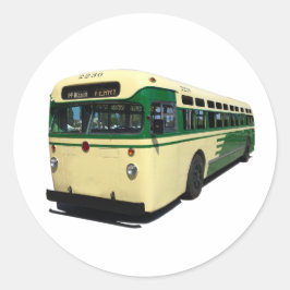 Retro Green and Cream Sab Francisco Muni Bus stick Ronde Sticker